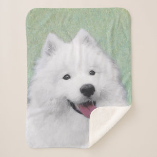 Samoyed Painting - Niedliche Original Dog Art Sherpadecke