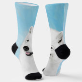 Samoyed Painting - Niedliche Original Dog Art Socken (Gewinkelt)