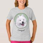 Samoyed Painting - Niedliche Original Dog Art T-Shirt (Vorderseite)