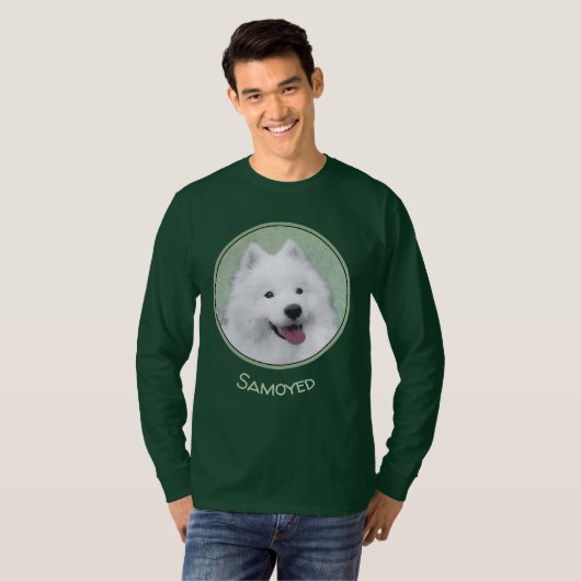 Samoyed Painting - Niedliche Original Dog Art T-Shirt (Vorne ganz)