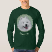 Samoyed Painting - Niedliche Original Dog Art T-Shirt (Vorderseite)