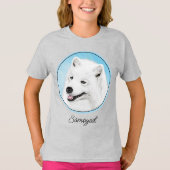 Samoyed Painting - Niedliche Original Dog Art T-Shirt (Vorderseite)