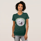 Samoyed Painting - Niedliche Original Dog Art T-Shirt (Vorne ganz)