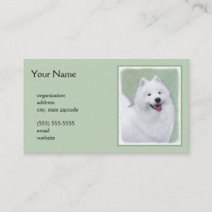 Samoyed Painting - Niedliche Original Dog Art Visitenkarte
