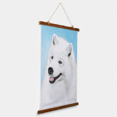Samoyed Painting - Niedliche Original Dog Art Wandteppich Mit Holzrahmen (Gewinkelt)