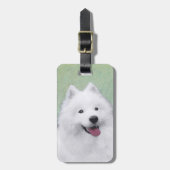 Samoyed Painting - Niedliche Original Hundekunst Gepäckanhänger (Vorderseite vertikal)