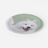 Samoyed Painting - Niedliche Original Hundekunst Pappteller (Schrägansicht)