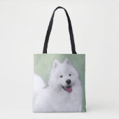 Samoyed Painting - Niedliche Original Hundekunst Tasche (Vorderseite)