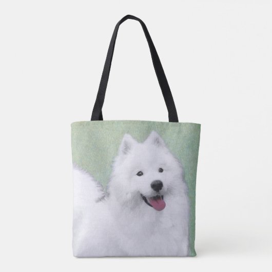 Samoyed Painting - Niedliche Original Hundekunst Tasche (Rückseite)