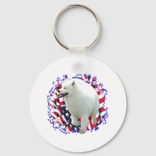 Samoyed Patriot Schlüsselanhänger (Vorderseite)