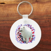Samoyed Patriot Schlüsselanhänger (Vorderseite)