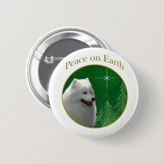Samoyed Peace Button (Vorne & Hinten)