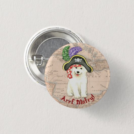 Samoyed Pirate Button (Vorne & Hinten)