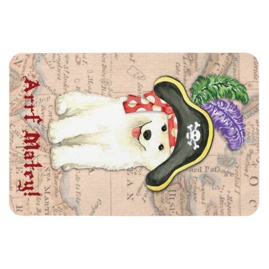 Samoyed Pirate Magnet (Horizontal)