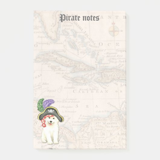 Samoyed Pirate Post-it Klebezettel (Vorderseite)