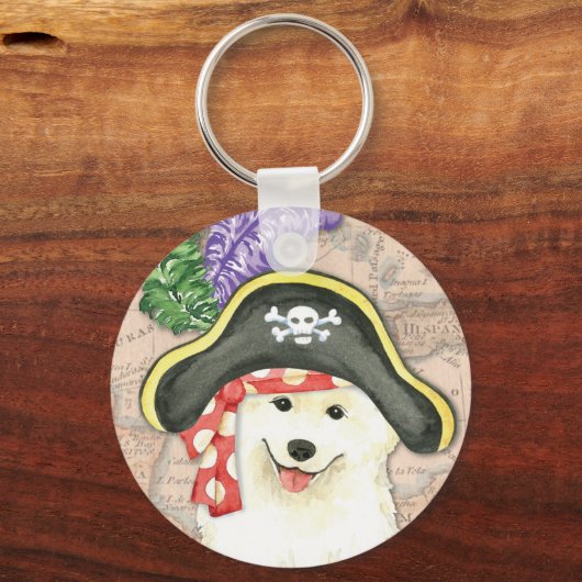 Samoyed Pirate Schlüsselanhänger (Vorderseite)