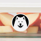 Samoyed Pop Art Fun & Chic Black & White Etiketten (Befestigt)