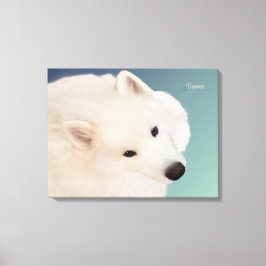 Samoyed Portrait 24." x 16."x 1.5" Wrapped Canvas Leinwanddruck