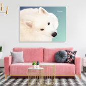 Samoyed Portrait 24." x 16."x 1.5" Wrapped Canvas Leinwanddruck (Insitu (Wohnzimmer))