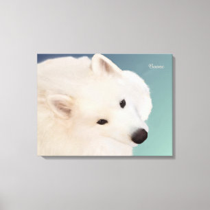 Samoyed Portrait 24." x 16."x 1.5" Wrapped Canvas Leinwanddruck