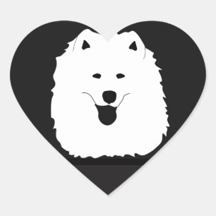 Samoyed-Porträt, glattes Aufkleber-Blatt von 20! Herz-Aufkleber
