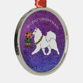 Samoyed Premium Metal Ornament, Ornament Aus Metall