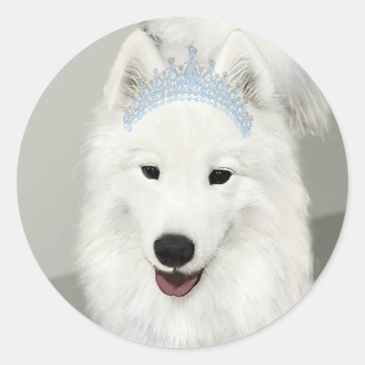 Samoyed Princess Sticker (Vorderseite)