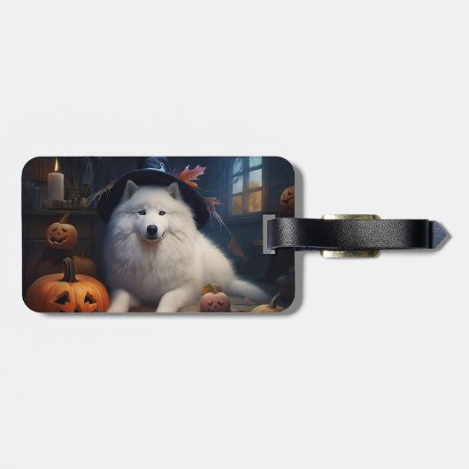 Samoyed Pumpkins Halloween Beängstigend Gepäckanhänger (Rückseite horizontal)