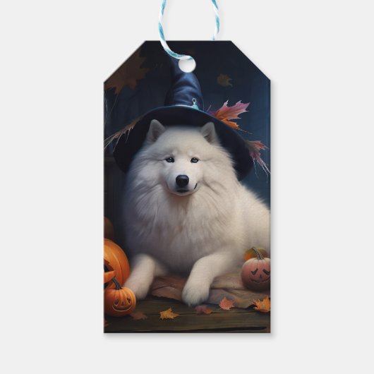 Samoyed Pumpkins Halloween Beängstigend Geschenkanhänger (Vorderseite)