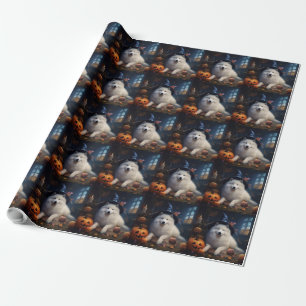 Samoyed Pumpkins Halloween Beängstigend Geschenkpapier