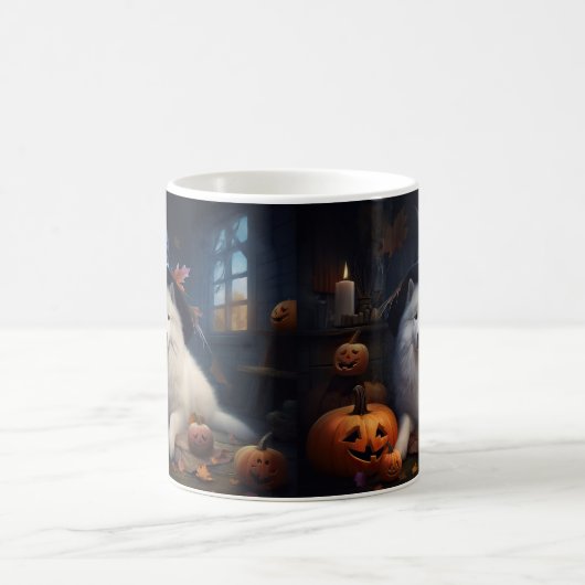 Samoyed Pumpkins Halloween Beängstigend Kaffeetasse (Mittel)