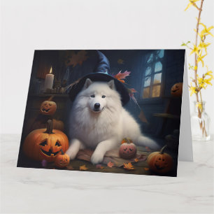 Samoyed Pumpkins Halloween Beängstigend Karte
