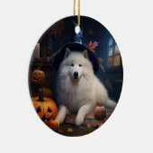 Samoyed Pumpkins Halloween Beängstigend Keramik Ornament (Rechts)