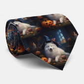 Samoyed Pumpkins Halloween Beängstigend Krawatte (Gerollt)