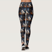 Samoyed Pumpkins Halloween Beängstigend Leggings (Rückseite)