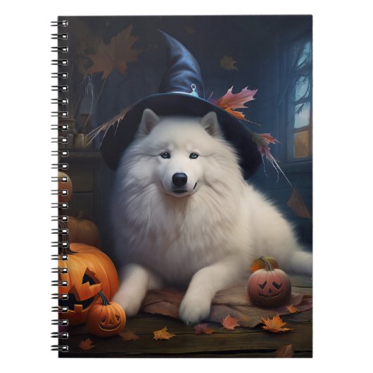 Samoyed Pumpkins Halloween Beängstigend Notizblock (Vorderseite)