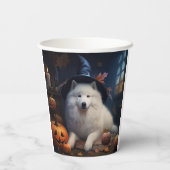 Samoyed Pumpkins Halloween Beängstigend Pappbecher (Rückseite)
