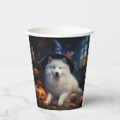 Samoyed Pumpkins Halloween Beängstigend Pappbecher (Vorderseite)