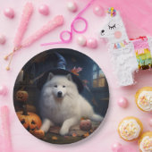 Samoyed Pumpkins Halloween Beängstigend Pappteller (Party)