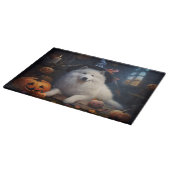 Samoyed Pumpkins Halloween Beängstigend Schneidebrett (Ecke)