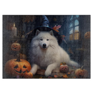 Samoyed Pumpkins Halloween Beängstigend Schneidebrett