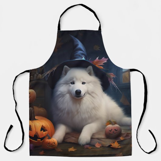 Samoyed Pumpkins Halloween Beängstigend Schürze (Vorderseite)