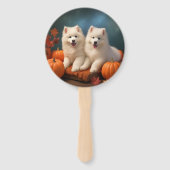 Samoyed Puppy Autumn Delight Pumpen Fächer (Rückseite)