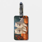 Samoyed Puppy Autumn Delight Pumpen Gepäckanhänger (Rückseite vertikal)