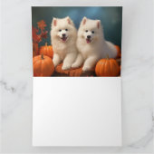 Samoyed Puppy Autumn Delight Pumpen Karte (Innenseite)