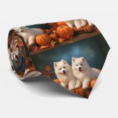 Samoyed Puppy Autumn Delight Pumpen Krawatte (Gerollt)