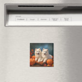 Samoyed Puppy Autumn Delight Pumpen Magnet (In Situ (Geschirrspüler))