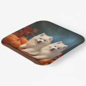 Samoyed Puppy Autumn Delight Pumpen Pappteller (Gewinkelt)