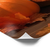 Samoyed Puppy Autumn Delight Pumpen Poster (Ecke)