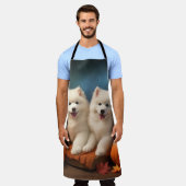 Samoyed Puppy Autumn Delight Pumpen Schürze (Getragen)